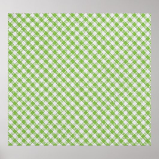 Poster Tissu à damiers vert : texture closeup. (Devant)