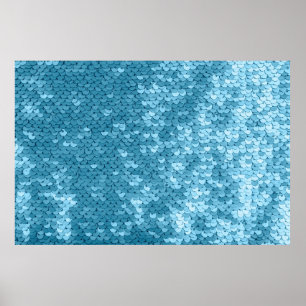 Poster Tissu brillant bleu ciel avec paillettes, dossier 