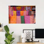 Poster Tissu Coloré Au Marché (Bureau à domicile)