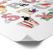 Poster Tissu de photos mignonnes de la maternelle alphabe (Coin)