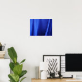Poster Tissu de soie bleue fluide abstrait (Bureau à domicile)