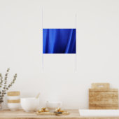 Poster Tissu de soie bleue fluide abstrait (Cuisine)