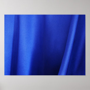 Poster Tissu de soie bleue fluide abstrait