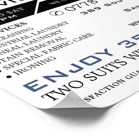 Poster Tissu en coton, Nettoyeurs à sec, Service de netto (Coin)