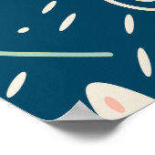 Poster Tissu étoffé floral à la main. Motif Seamel (Coin)