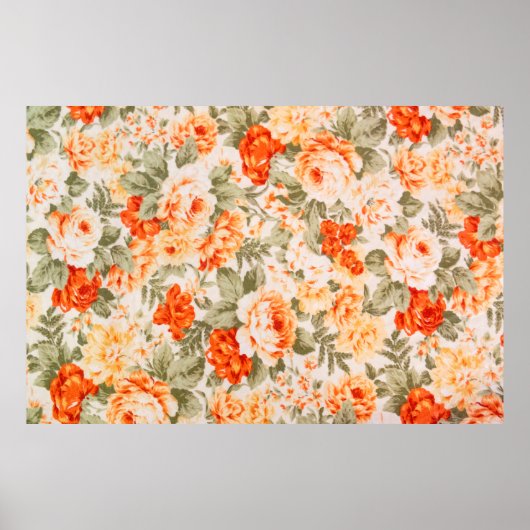 Poster tissu floral vintage (Devant)
