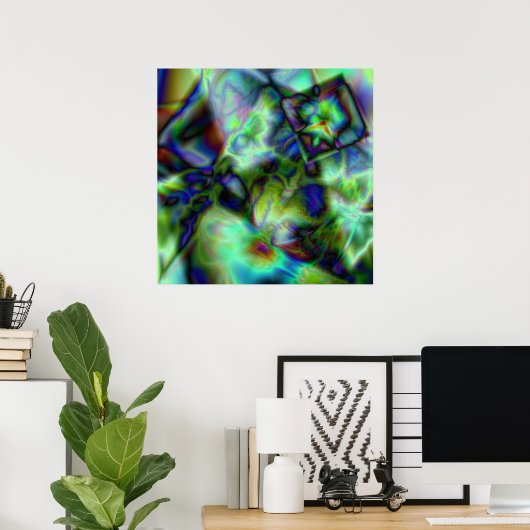 Poster Tissu inondé (Bureau à domicile)