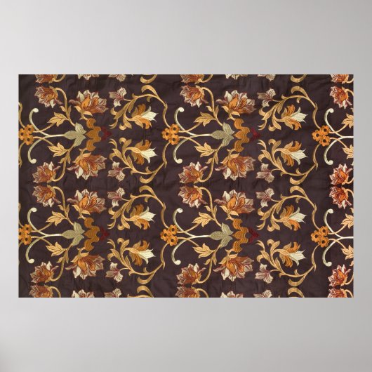 Poster Tissu vintage avec fleurs brodées, dossier (Devant)