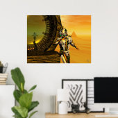 Poster TITAN DANS LE DÉSERT D'HYPERION, Science-fiction (Bureau à domicile)