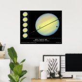 Poster Titan de la lune de Saturne passant par la planète (Bureau à domicile)