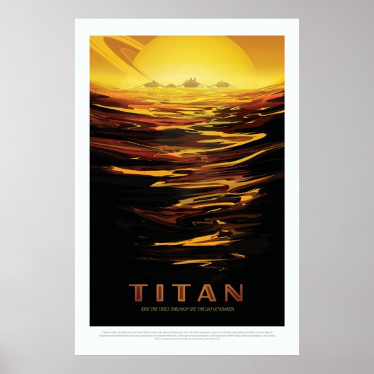 Poster Titan la plus grande lune de la planète Saturne (Devant)