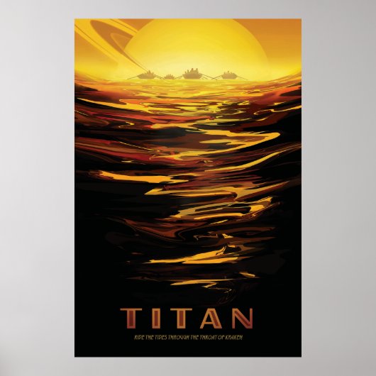 Poster Titan la plus grande lune de la planète Saturne (Devant)