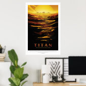 Poster Titan Moon de Saturn annonce de vacances espace to (Bureau à domicile)