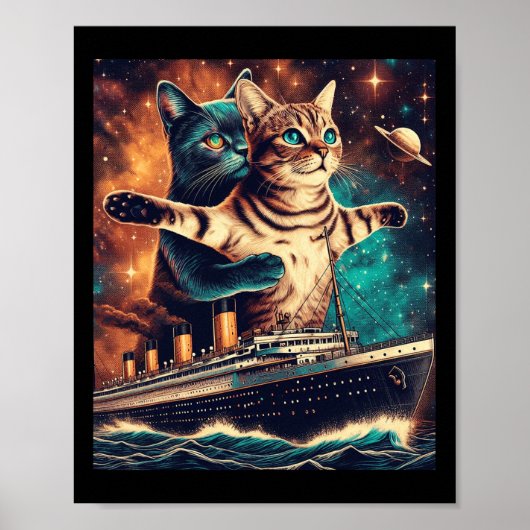 Poster Titanic Cats Funny Tee (Devant)