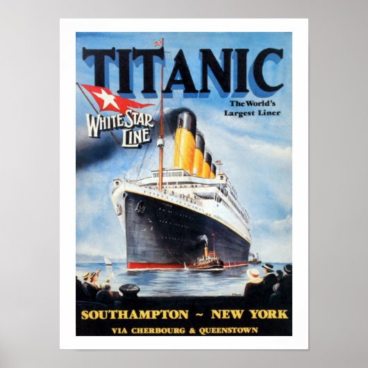 Poster Titanic White Star Line - Le plus grand Liner du m (Devant)