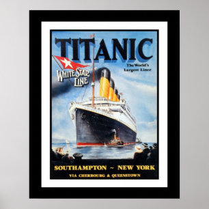 Poster Titanic White Star Line - Le plus grand Liner du m