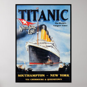 Poster Titanic White Star Line - Le plus grand Liner du m