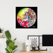 Poster TITANIE DE FLEURS ASSIS SUR Imaginaire DE FLEURS R (Bureau à domicile)