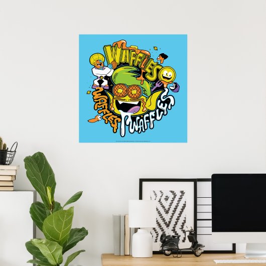 Poster Titans Ados, allez ! | Beast Boy Waffles (Bureau à domicile)