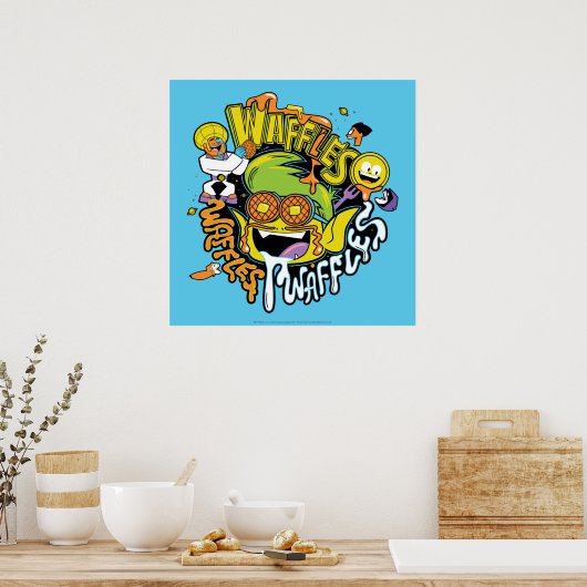 Poster Titans Ados, allez ! | Beast Boy Waffles (Cuisine)
