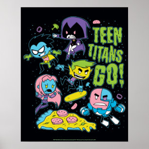 Poster Titans Ados, allez !   Gnarly 90's Pizza Graphic