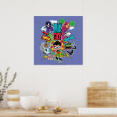 Poster Titans Ados, allez ! | Graphique Flèche d'équipe (Cuisine)