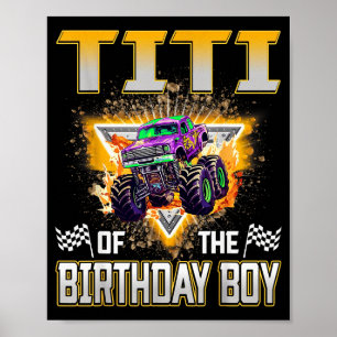 Poster Titi du garçon d'anniversaire Monster Truck Annive