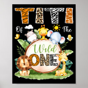 Poster Titi du Wild One 1er Anniversaire Garçon Safari Ju