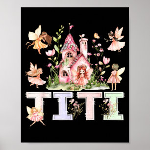 Poster Titi fée magique florale anniversaire fille conte