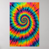 Poster Title: Vibrant Neon Spiral Tie-Dye Art (Devant)