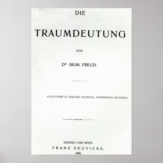 Poster Titre de Die Traumdeutung par Sigmund Freud (Devant)