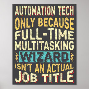 Poster Titre de poste de magicien Citation - Drôle Tech A