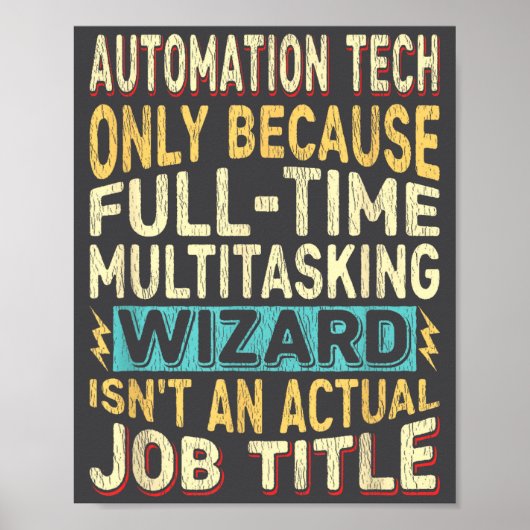 Poster Titre de poste de magicien Citation - Drôle Tech A (Devant)