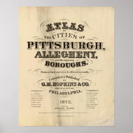 Poster Titre Page Pittsburgh, Atlas Allegheny (Devant)
