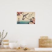 Poster Titsouris sur une branche de cerise, Hiroshige (Cuisine)