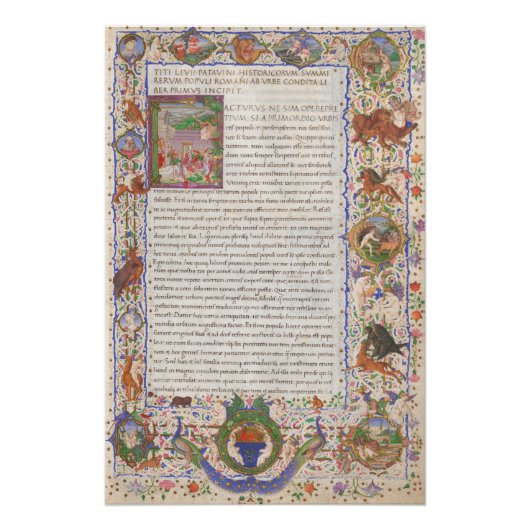 Poster Titus Livius Histoire de Rome Manuscrit médiéval (Devant)
