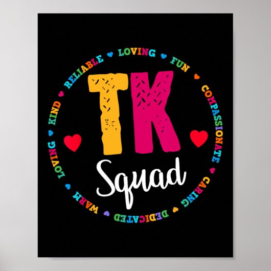Poster Tk Squad Tee - Tee pour enseignant de maternelle t (Devant)