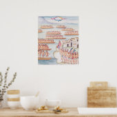 Poster Tlatelolco et la lagune (Cuisine)