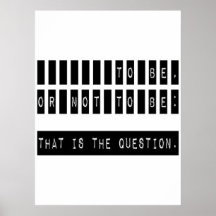 Poster To Be or Not To Be Famous Shakespeare Quote