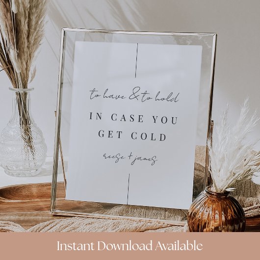 Poster “To Have and To Hold” 8x10 Wedding Blanket Sign