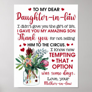 Poster To My Dear Daughter In Law