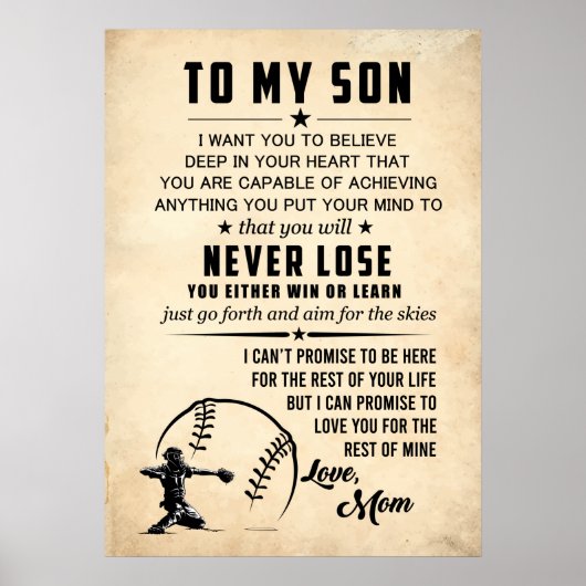 Poster To My Son Believe Deep in Your Heart (Devant)