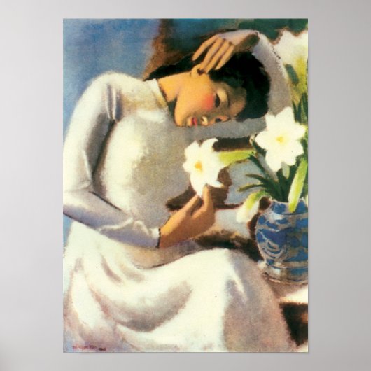 Poster Tô Ngọ c Vân - Fille avec Lily Flower (Devant)