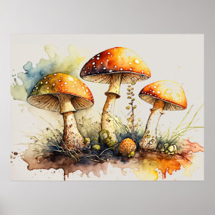 Poster Toadstool Champignons, Amanita muscaria