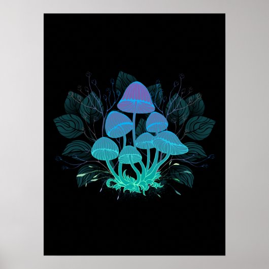 Poster Toadstools in Bushes (Devant)