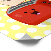 Poster Toast de Cute kawaii et dessin animé de grille-pai (Coin)