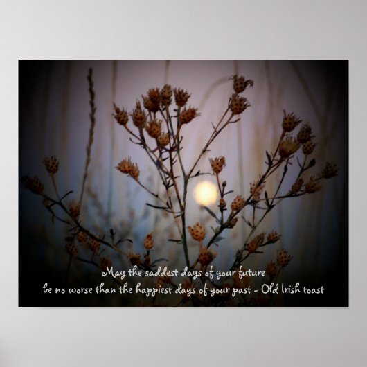 Poster Toast irlandais avec Pleine lune à travers Sage (Devant)