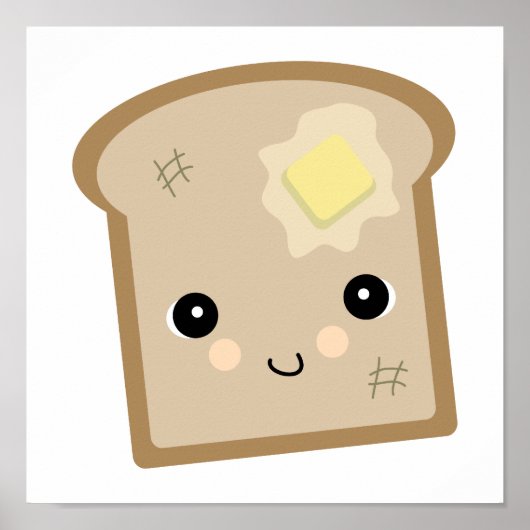Poster toast kawaii mignon (Devant)