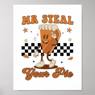 Poster Toddler Boy Thanksgiving M. vous vole votre tarte
