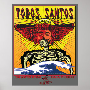 POSTER TODOS SANTOS BAJA MEXICO SURFBREAK SURFBREAK